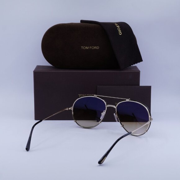 Tom Ford Dickon FT0527 28F Sunglasses Gold Aviator Frame, Brown Lenses - Picture 9 of 9